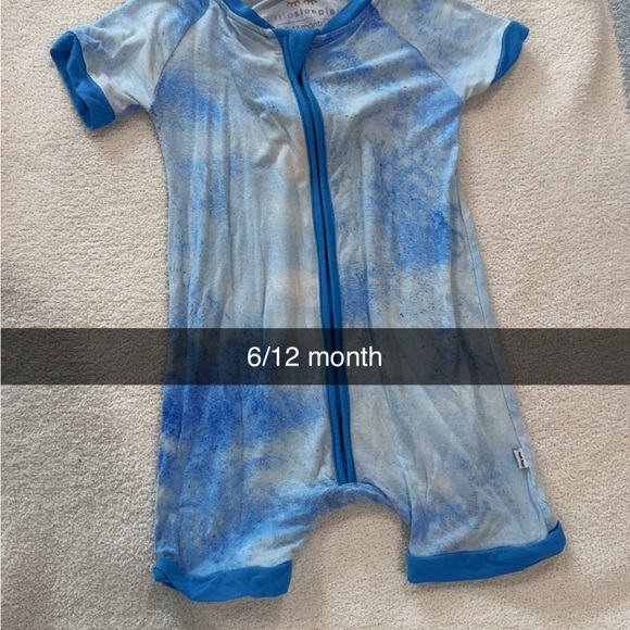 Little Sleepies Other - Little Sleepies Blue and White Baby Shortie